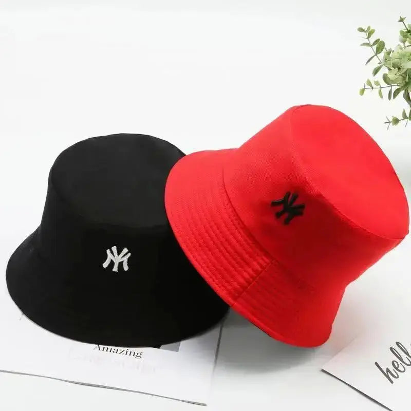 Unisex Letter Embroidery Personality Two-sided Bucket Hats