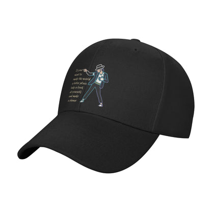 Summer Michael Jackson Line Art Inspirational Quote Baseball Cap