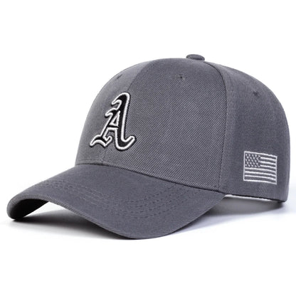 Unisex A Letter Embroidery Side American Flag Baseball Cap Spring Autumn