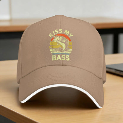 Kiss My Bass Print Baseball Cap