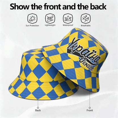 Ukraine Custom Made Name Number Team Logo Bucket Cap