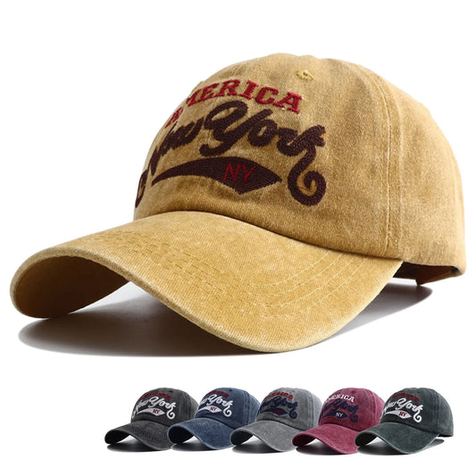 Retro Letter Embroidered Baseball Cap For Women Men