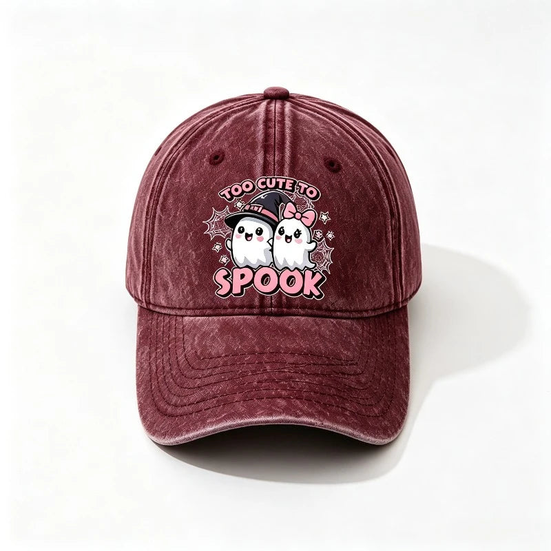 Baseball Cap Too Cute To Spook Cute Ghost Print