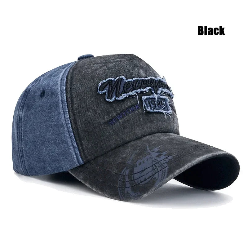 6 Colors New Unisex Washed Distressed Craft Patch Baseball Cap