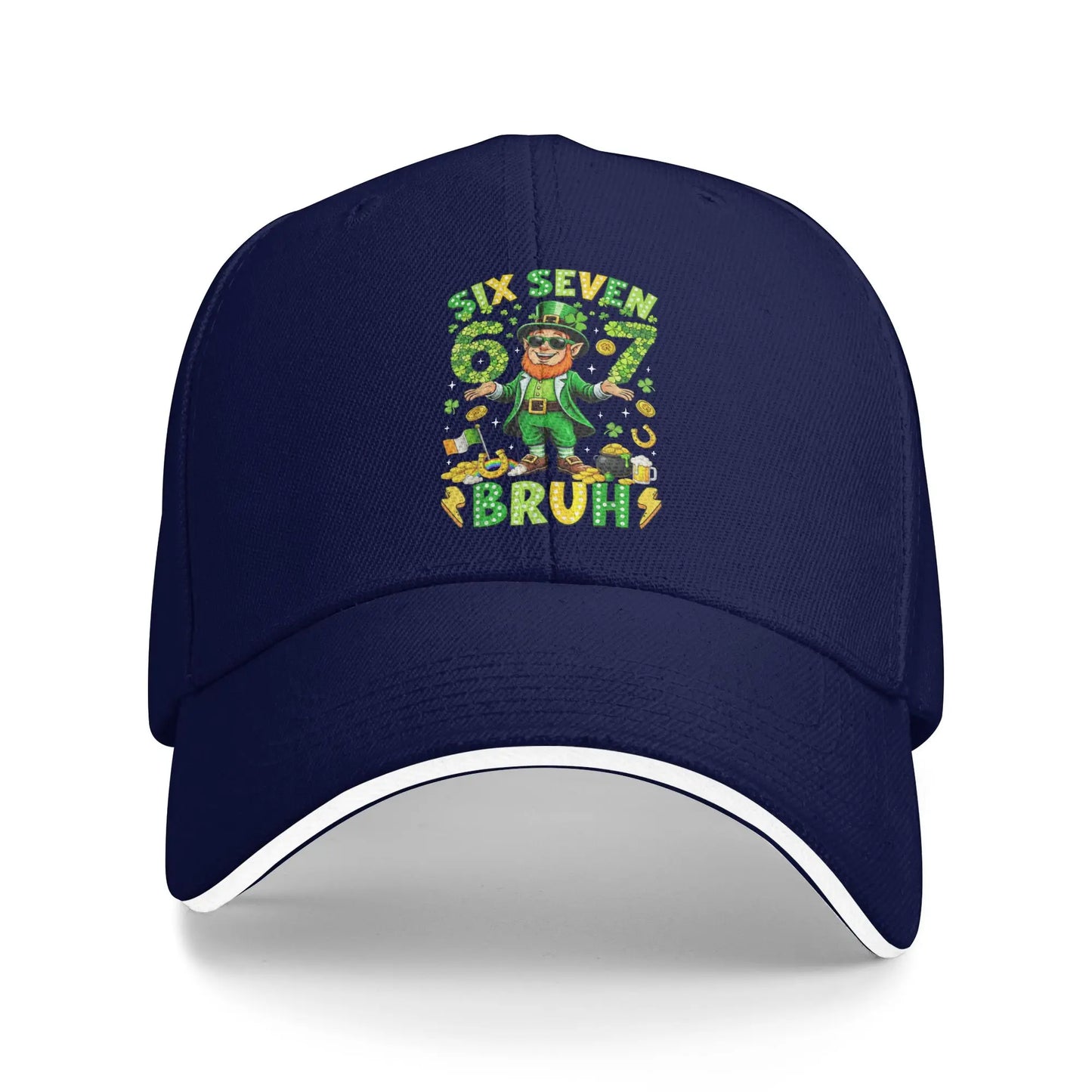 Six Seven Bruh St Patricks Day Leprechaun Meme 6 7 Casual Baseball Cap
