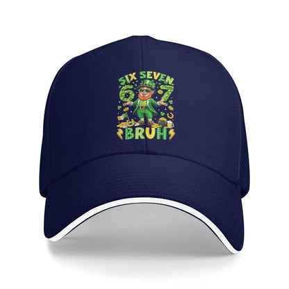 Six Seven Bruh St Patricks Day Leprechaun Meme 6 7 Casual Baseball Cap