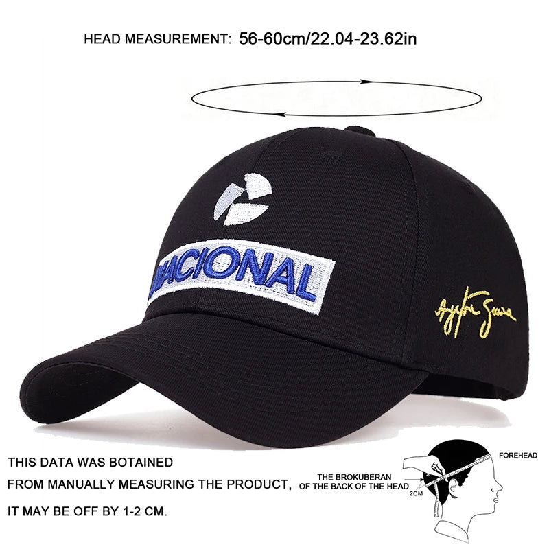 Unisex NACIONAL Letter Embroidery Baseball Caps Sunscreen Hat Sports Golf Cap
