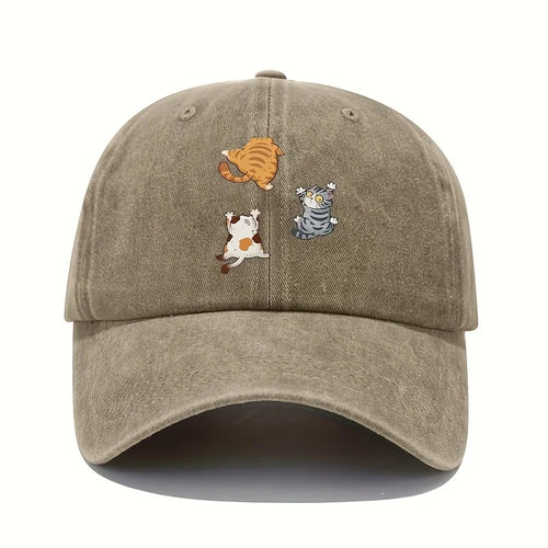 The cute Style Of The Three Cat Printed Baseball Cap