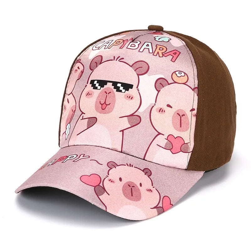 Children's Cartoon Capybara Printed Cute Capybara Hat Lovely Kids Baseball Cap