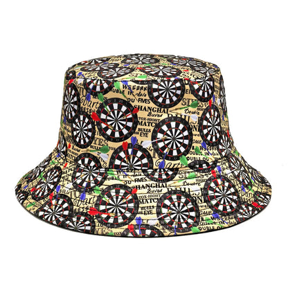 Double-sided Yellow Duck Print Pattern Panama Summer Sunscreen Fisherman Cap Bucket Hat
