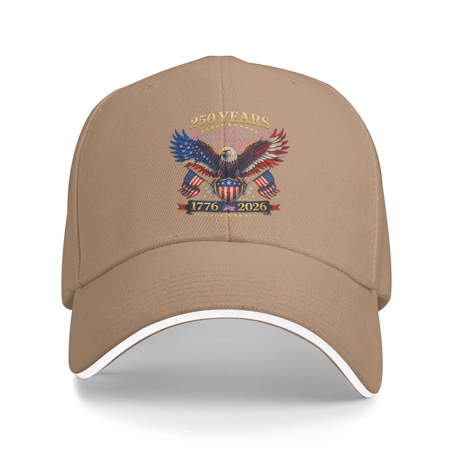 250 Years American 1776 2026 250th 4th July Independence Day Sun Baseball Cap