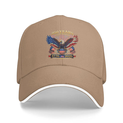 250 Years American 1776 2026 250th 4th July Independence Day Sun Baseball Cap