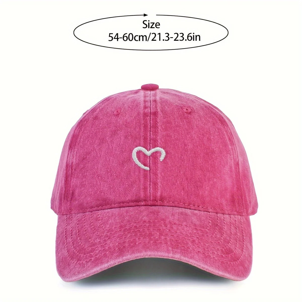 Women's Heart-Shaped Embroidered Baseball Cap