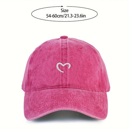 Women's Heart-Shaped Embroidered Baseball Cap