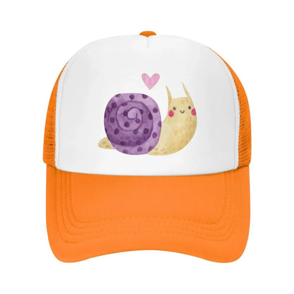 New Mesh Dad Hat Adjustable Washed Snail Watercolor Baseball Cap