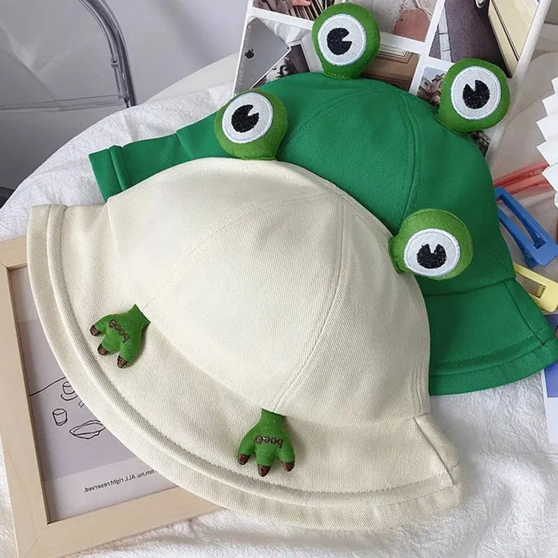 RICYGVM Funny Frog Fisherman Hat For Women Sunscreen Bucket Hat Unisex