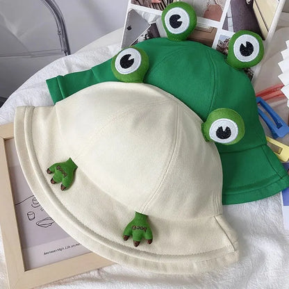 RICYGVM Funny Frog Fisherman Hat For Women Sunscreen Bucket Hat Unisex