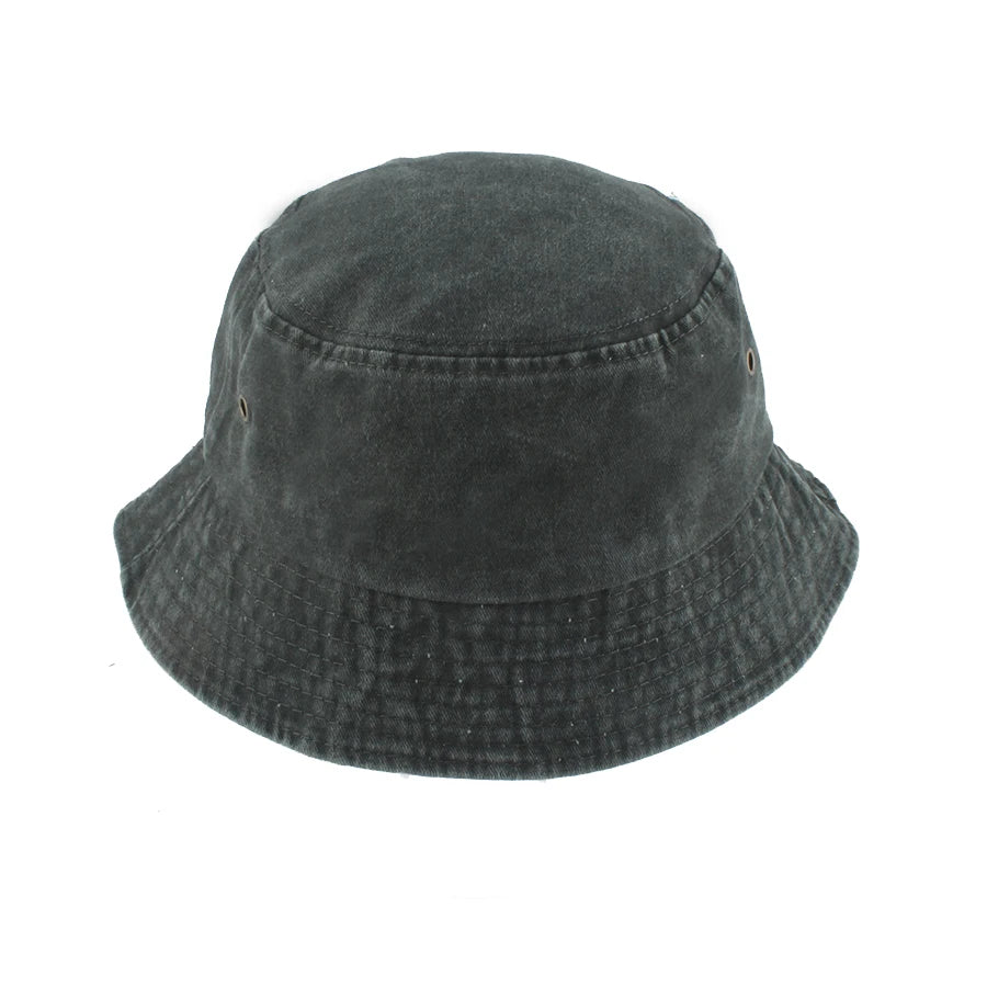 Summer Washed Denim Bucket Hats Foldable Packable Soild Color Fisherman Hat