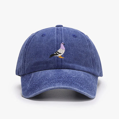 Embroidery Pigeon Spring Vintage Baseball Caps Men Women