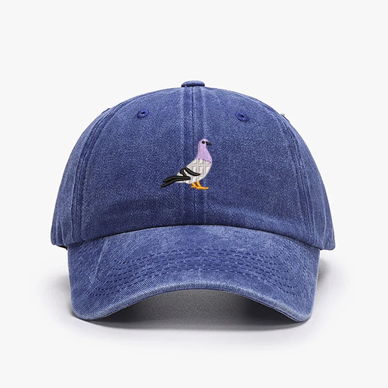 Embroidery Pigeon Design Spring vintage Baseball caps Men Women