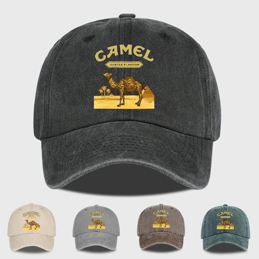 Vintage “Camel” Desert Scene Print Washed Baseball Cap