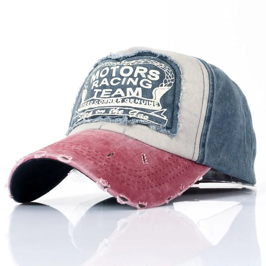MOTOS Fashion Patchwork Color Washed Denim Baseball Cap