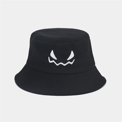 Halloween Pumpkin Embroidery Bucket Hat Double Sides