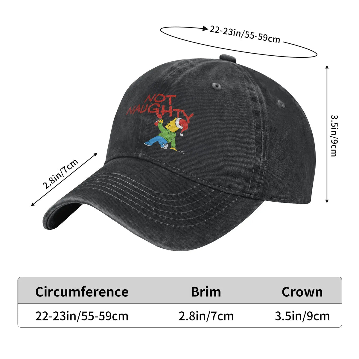 The S-simpson Graffiti Not Naughty Sun Baseball Cap