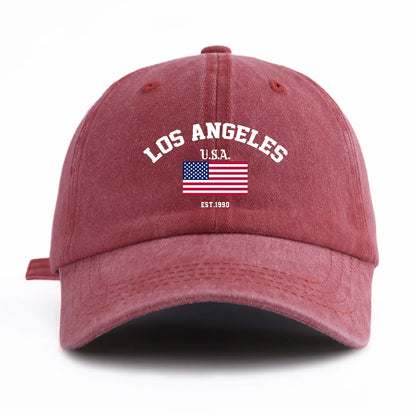 LOS ANGELES Print Washed Baseball Cap