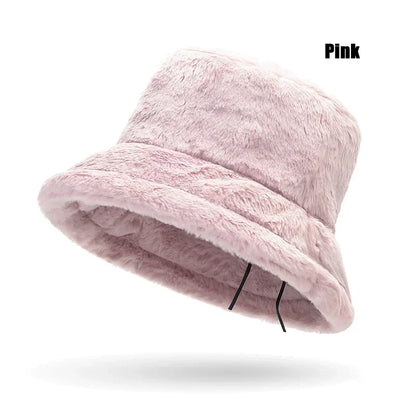 New Autumn and Winter Lady Thick Warm Skin-Friendly Soft Plush Bucket Hat Leopard Print Bucket Hat