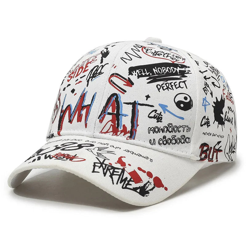Men's And Women's Spring And Autumn Korean Graffiti Letter Printed Baseball Caps