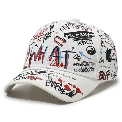 Men's And Women's Spring And Autumn Korean Graffiti Letter Printed Baseball Caps