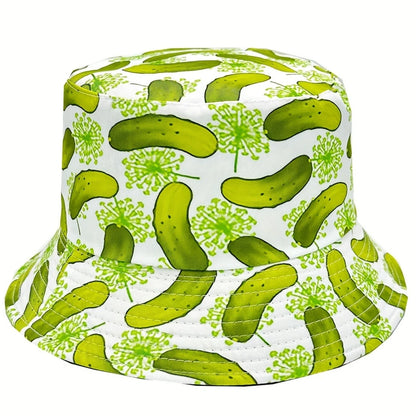 Unisex Reversible Cucumber Print Pattern Bucket Hat