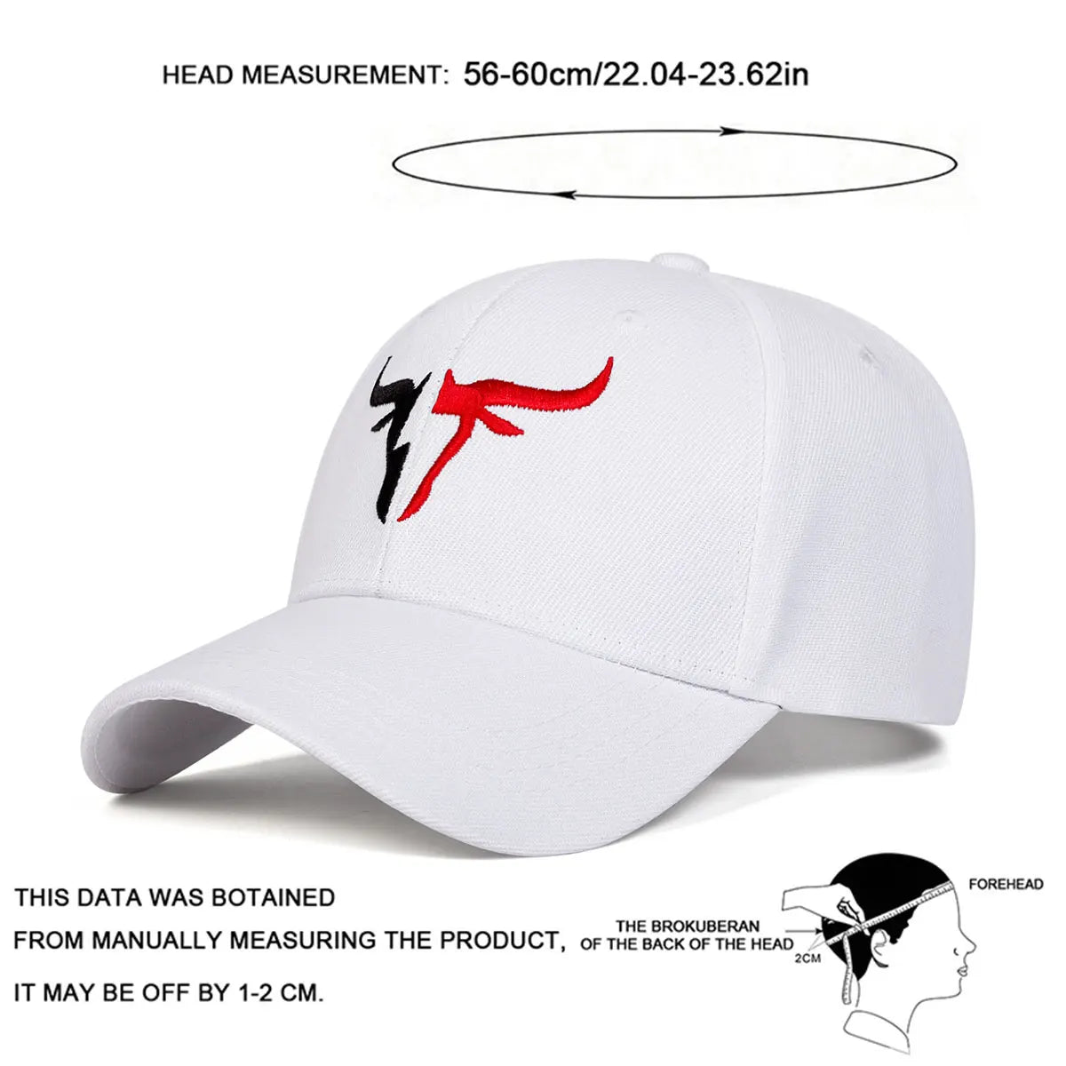Unisex Personalized Bull Head Embroidery Baseball Caps Spring And Autumn