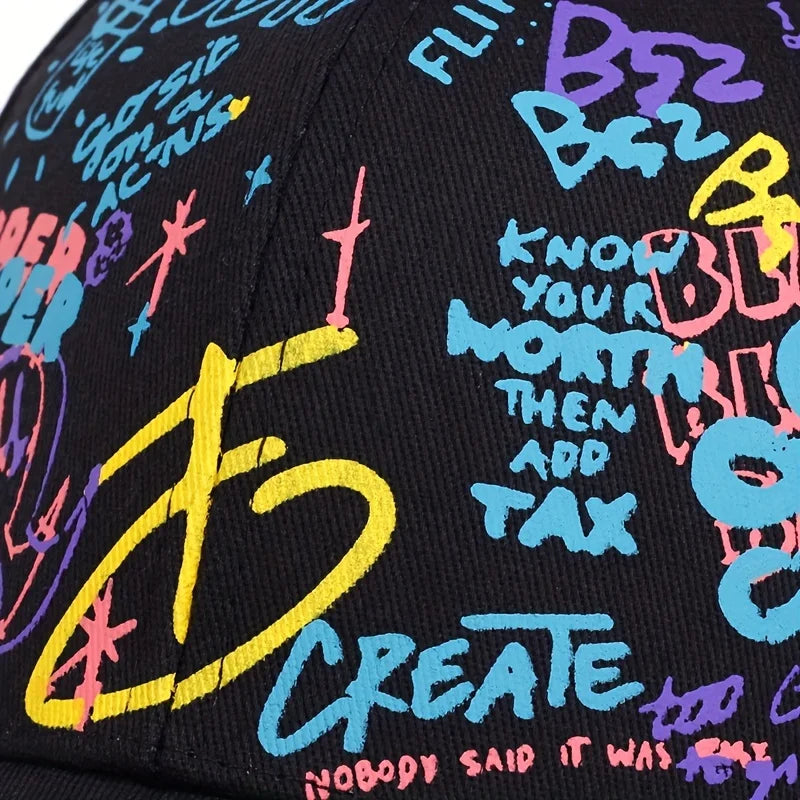 Fashion Graffiti Printing Baseball Cap Outdoor Cotton Casquatte Hat Men Women