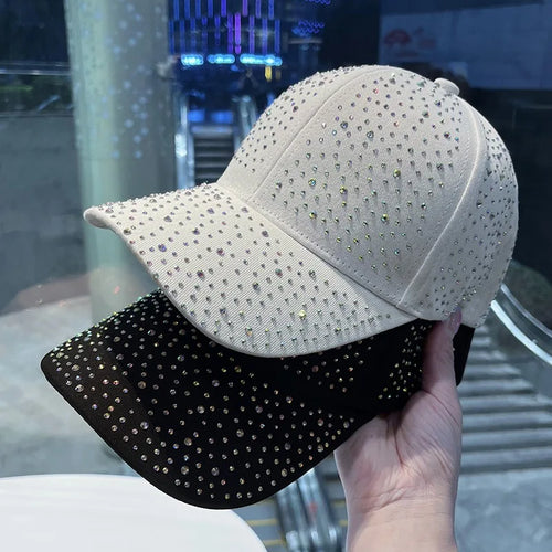 Full Body Rhinestone Baseball Cap Men Women Cotton Diamonds