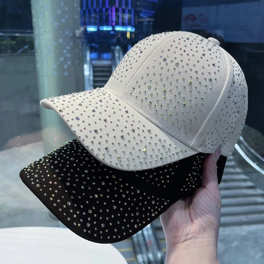 Full Body Rhinestone Baseball Cap Men Women Cotton Diamonds
