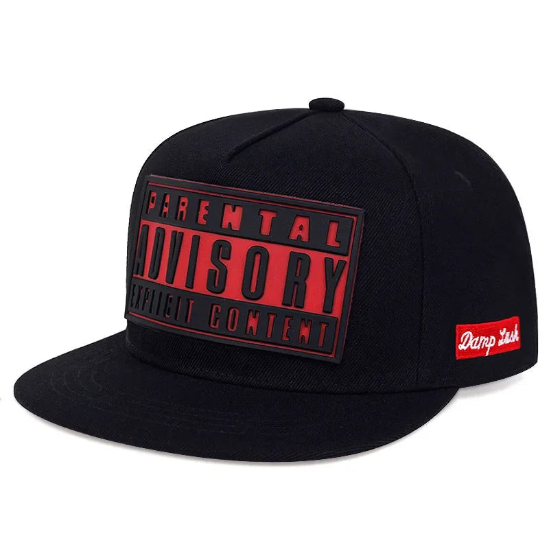Flat Bill Visor Trendy Patch Snapback Hat Hip Hop Color Block For Women Men