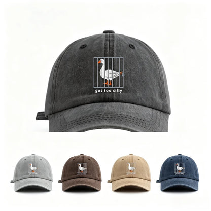 Baseball Cap Unisex Goose Cage Print Hat Got Too Silly Letter Graphic