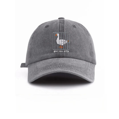 Baseball Cap Unisex Goose Cage Print Hat Got Too Silly Letter Graphic