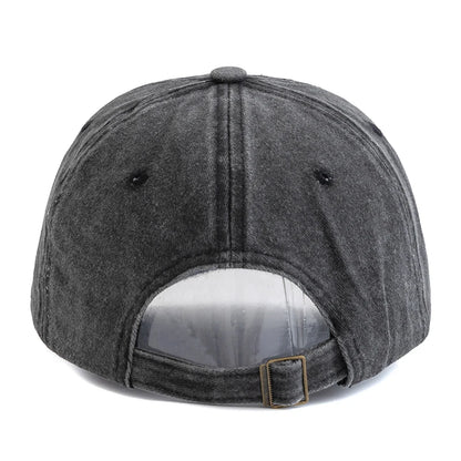 New Unisex Washed Cotton Cap Coconut Tree Embroidery Vintage Baseball Cap