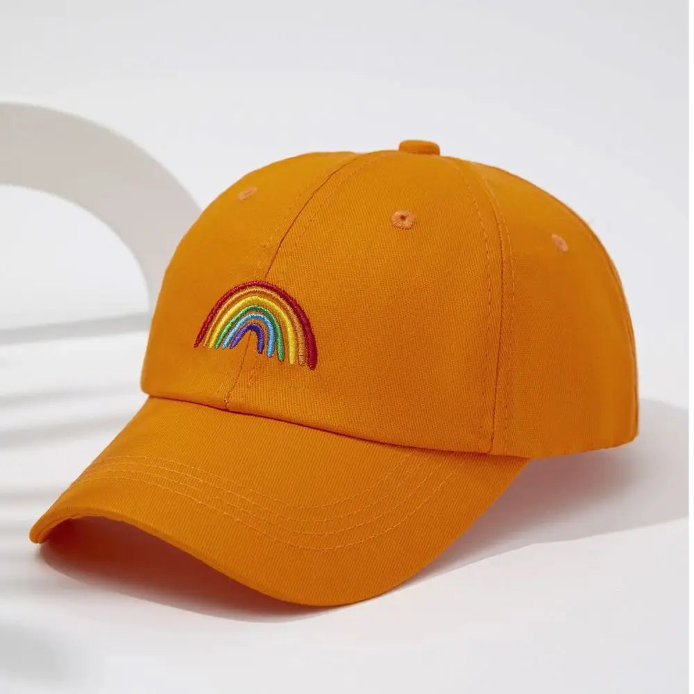 Minimal Adjustable Rainbow Embroidery Baseball Cap