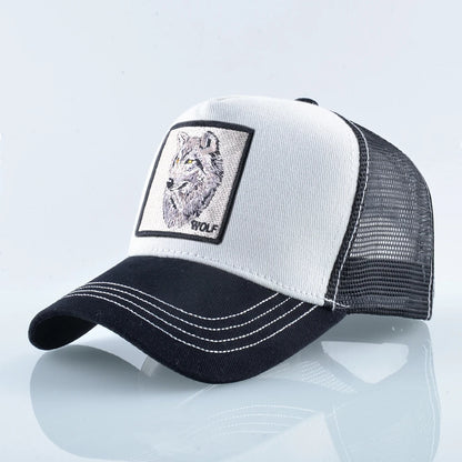 Fashion Baseball Cap With Embroidery Wolf Patch Snapback Hip Hop Men Women