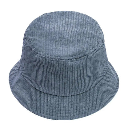 High Quality Corduroy Bucket Hat Casual Solid Color Foldable Fisherman