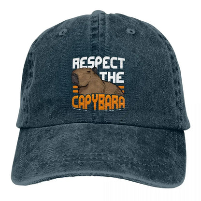 Pure Color Dad Hats Respect The Capybara Baseball Caps