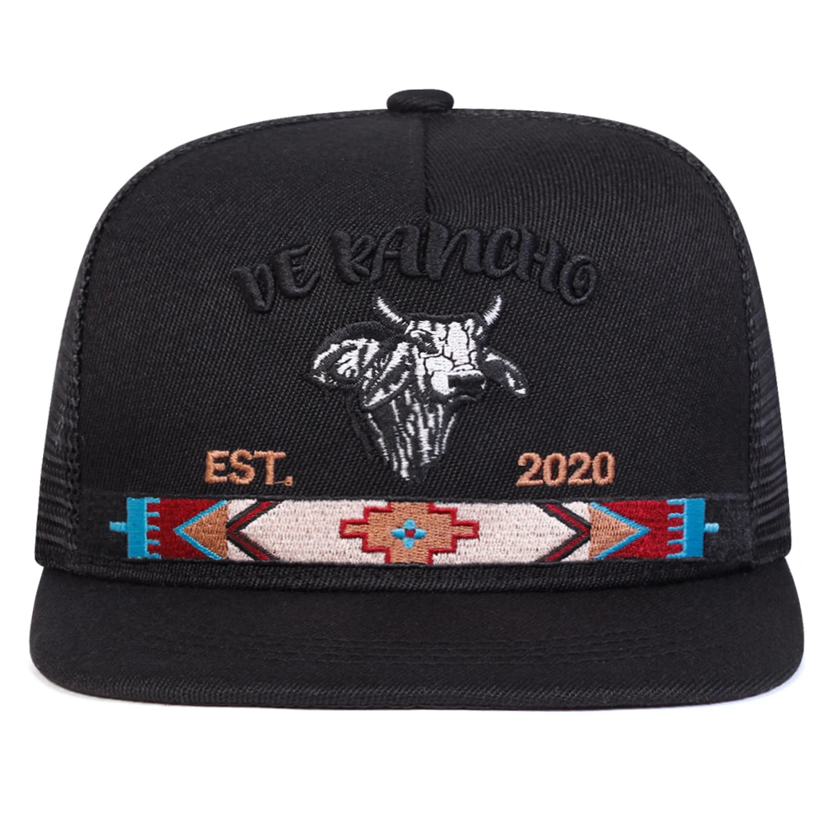 Unisex Bullhead Letter Embroidery Hip Hop Net Hats