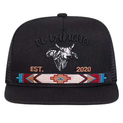 Unisex Bullhead Letter Embroidery Hip Hop Net Hats