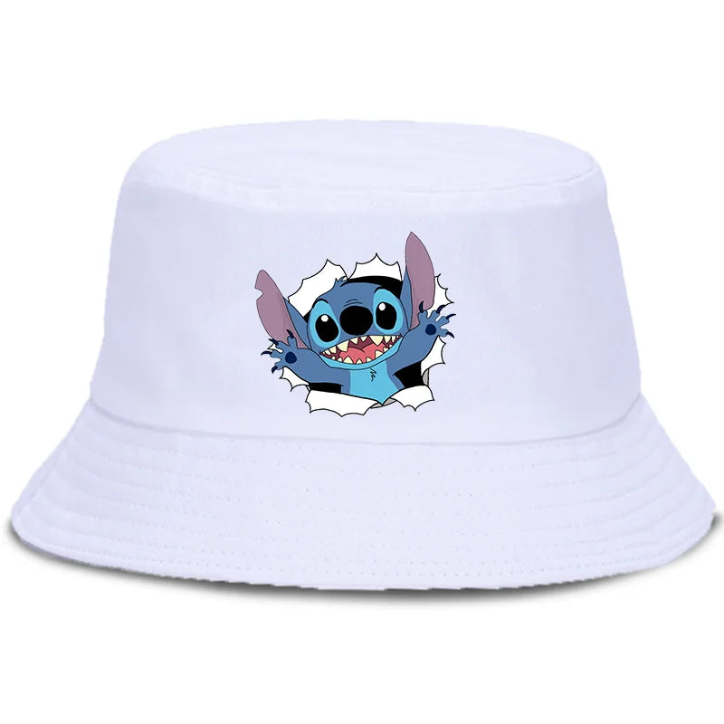 Lilo Stitch Cotton Foldable Bucket Hat Women Hat Boys Girls Fishing Hunting Cap
