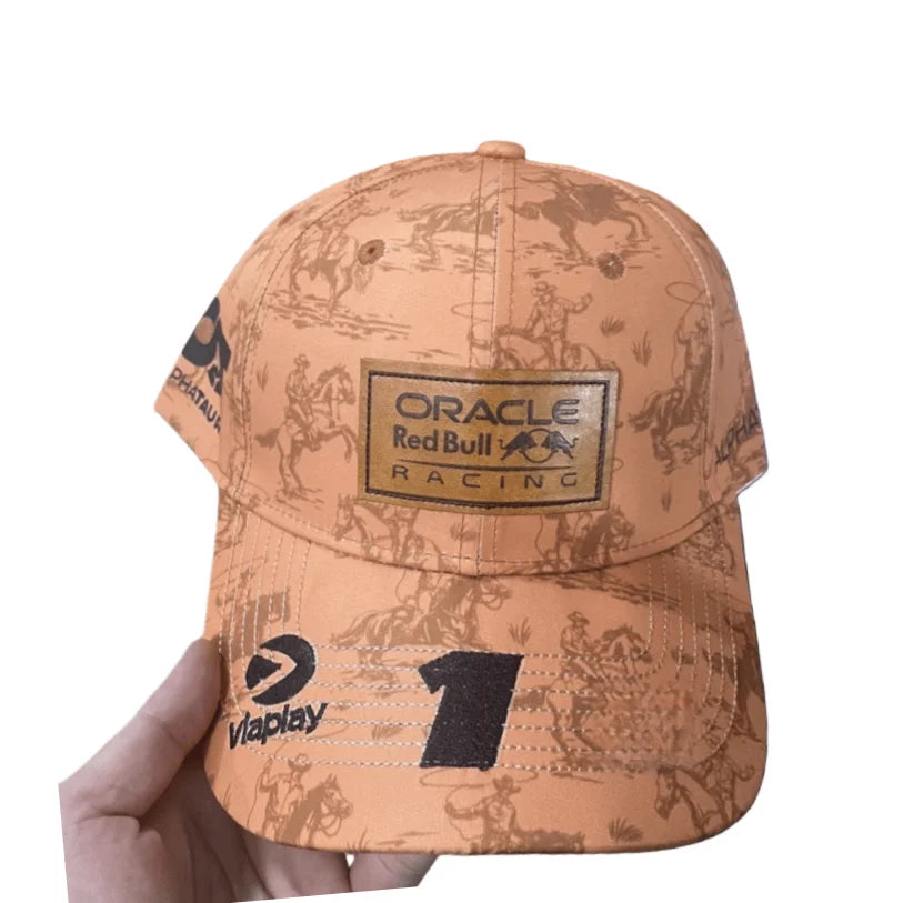 2025 Red Bull Racing Liam Lawson Isack Hadjar Brown Hats Outdoor Sports Baseball Hats
