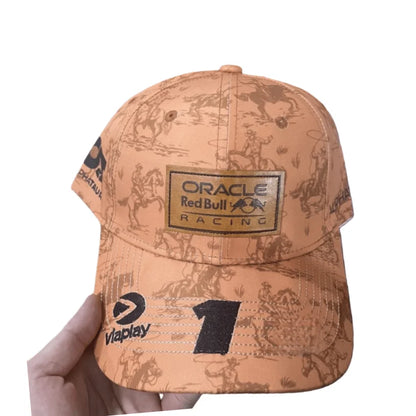 2025 Red Bull Racing Liam Lawson Isack Hadjar Brown Hats Outdoor Sports Baseball Hats
